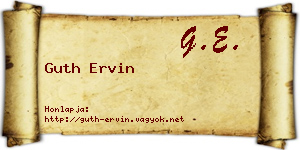 Guth Ervin névjegykártya